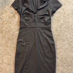 90s Grey Collared Dress